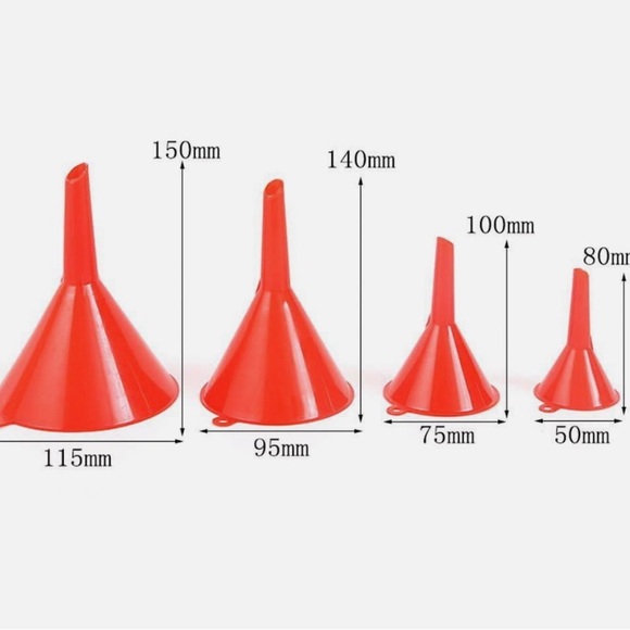 🖤 4X RED HOUSEHOLD FUNNELS 🖤 - Picture 6 of 6